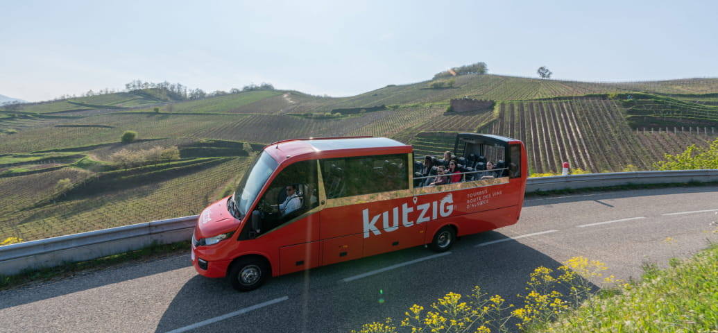 The Kut'Zig convertible bus on the Alsace Wine Route