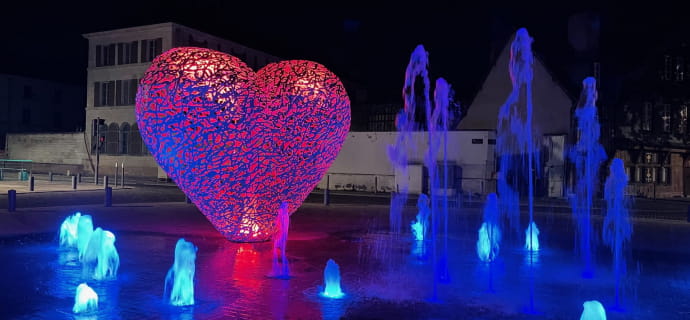 Het hart van Troyes bij nacht