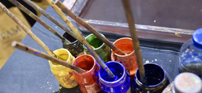 paint prepared in the workshop 