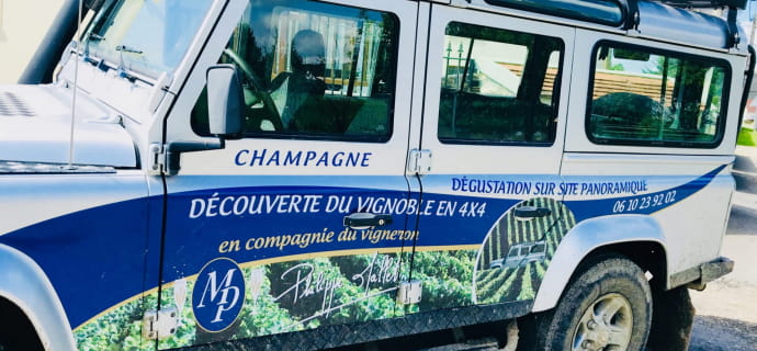 Land Rover Defender Champagne Philippe Mallet to survey the Champagne hillsides