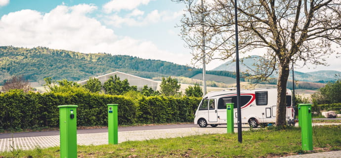 Vue aire de camping-cars de Dambach-la-Ville
