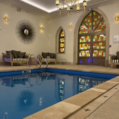 Heated indoor pool with natural water