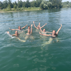 Varen en zwemmen op de Rijn