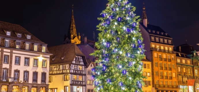 Gekke kerstontsnapping in openlucht in Straatsburg