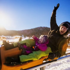 winter tobogganing for the whole family