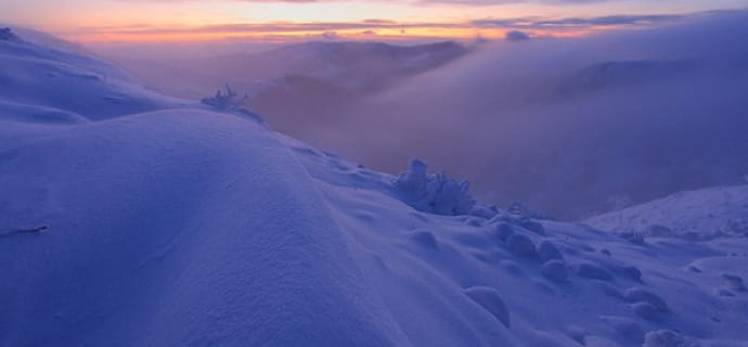 Escursione con le racchette da neve al tramonto di Hohneck