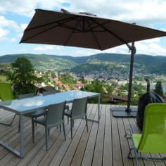 Gîtes de l'Alise - terrace overlooking the valley and lake - South